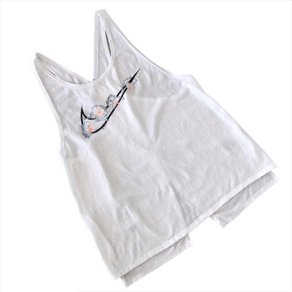 Nike Running Backless Dri-Fit White Tank, Medium - Picture 6 of 14